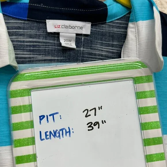 16W + 20W - LIZ CLAIBORNE - Stripe Polo Tank Midi Dress NEW - Picture 11 of 11